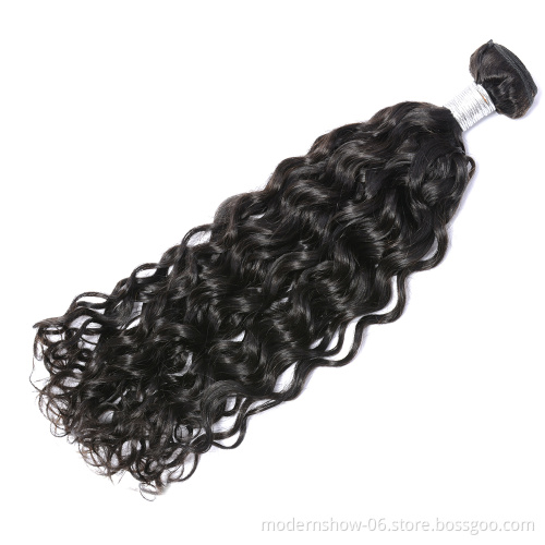 Brazilian Raw Virgin Cuticles Aligned Water Wave Human Hair Bundles with Closure 100% Unprocessed High Quality Human Hair